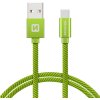 usb kabel Swissten 71521307 USB 2.0 typ A na C, USB 2.0, zástrčka A - zástrčka C, opletený, 2m, zelený