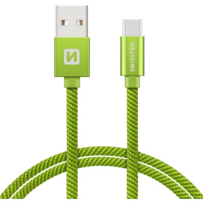 Swissten 71521307 USB 2.0 typ A na C, USB 2.0, zástrčka A - zástrčka C, opletený, 2m, zelený – Zboží Mobilmania