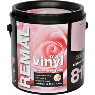Barvy A Laky Hostivař Remal Vinyl Color mat, prémiová malířská barva, omyvatelná, 810 šípkově růžová, 3,2 kg – Zboží Mobilmania