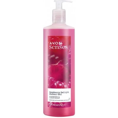 Avon Senses sprchový gel s vůní maliny a rybízového likéru 720 ml