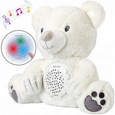 Milly Mally plyšový usínáček medvídek s projektorem bílá – Sleviste.cz