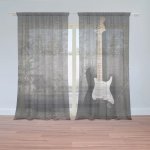Sablio Záclony Kytara: 2ks 150x250cm – Zboží Mobilmania