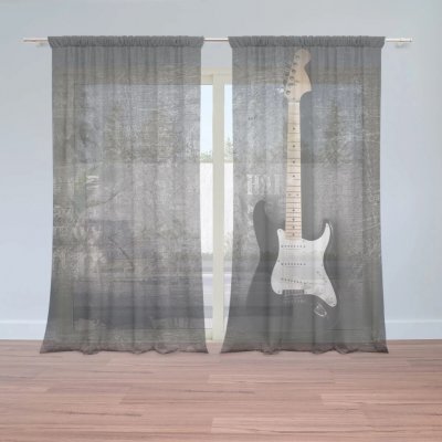 Sablio Záclony Kytara: 2ks 150x250cm – Zboží Mobilmania