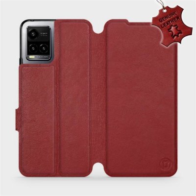 Pouzdro Mobiwear Luxusní kožené flip Vivo Y33s - Tmavě červené - L_DRS Dark Red Leather – Zboží Mobilmania