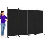 vidaXL 4dílný paraván černý 346 x 180 cm textil – Zbozi.Blesk.cz
