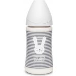 Suavinex láhev premium 3 pozice proužky bílá 270ml – Sleviste.cz