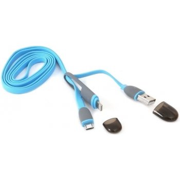 Platinet PUC2PBL lightning/micro USB, 1m, modrý