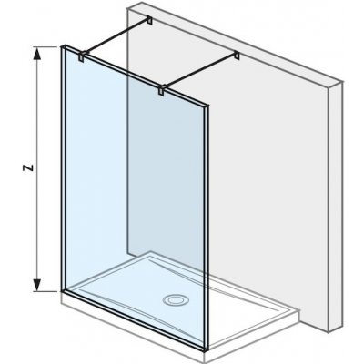 JIKA Cubito pure - skleněná stěna walk-in pro sprchovou vaničku 1200x800/900 mm (H267420), stříbrná/Transparentní sklo (H2674200026681) – Zboží Mobilmania