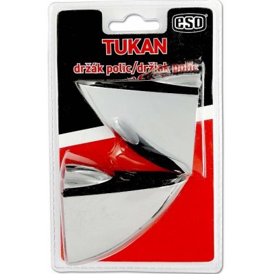 TUKAN "L" 75mm CHROM v75, š60 (2ks v bli) nosnost 12kg/ks, síla materíálu 33 – Zbozi.Blesk.cz
