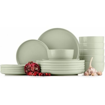 KONSIMO JÍDELNÍ SERVIS STOLNÍ SADA TALÍŘŮ 6 osob VICTO 18 ks – Zboží Dáma