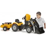 FALK Šlapací traktor Super Loader s nakladačem a vlečkou žlutý – Zboží Mobilmania