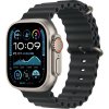 Řemínek k chytrým hodinkám Apple Watch 49mm černé prodloužení Oceánského řemínku - provedení z přírodního titanu MXTM3ZM/A