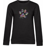 Dámská mikina CLASSIC psí tlapka KVĚTINY a jména psů Černá – Zboží Dáma