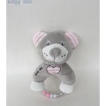 BABY MIX plyšové chrastítko medvěd růžový – Zboží Mobilmania