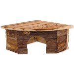 Small Animal Domek rohový dřevěný s kůrou 30 x 30 x 16 cm – Hledejceny.cz