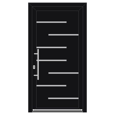 OknaDvereNaMiru.cz Vchodové plastové dveře INOX 1823 antracit 110 x 210 cm – Hledejceny.cz