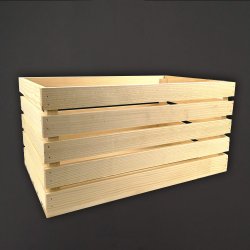 AMADEA Dřevěná bedýnka z masivního dřeva 50x35x25 cm