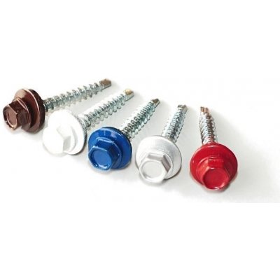 Střešní šroub + EPDM 4,8 x 20 mm, samovrtný - Ohnivě červená RAL 3001 / balení 200 ks – Zboží Mobilmania