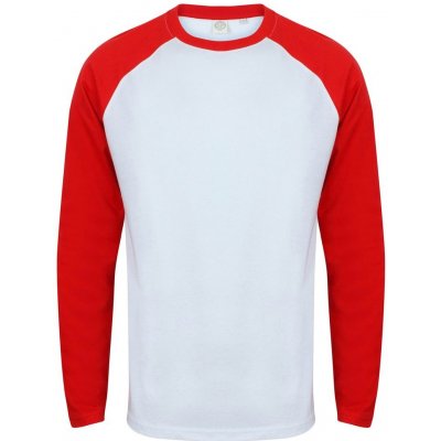 SF Skinnifit dvoubarevné tričko s dlouhým rukávem Bílá červená