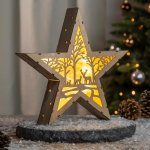 Haushalt international LED Dřevěná hvězda Zimní les 845475 – Hledejceny.cz
