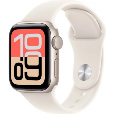 Apple Watch SE 3 (2025) Cellular 40mm Starlight Aluminium Case with Starlight Sport Band M/L MEP74WF/A – Zboží Živě