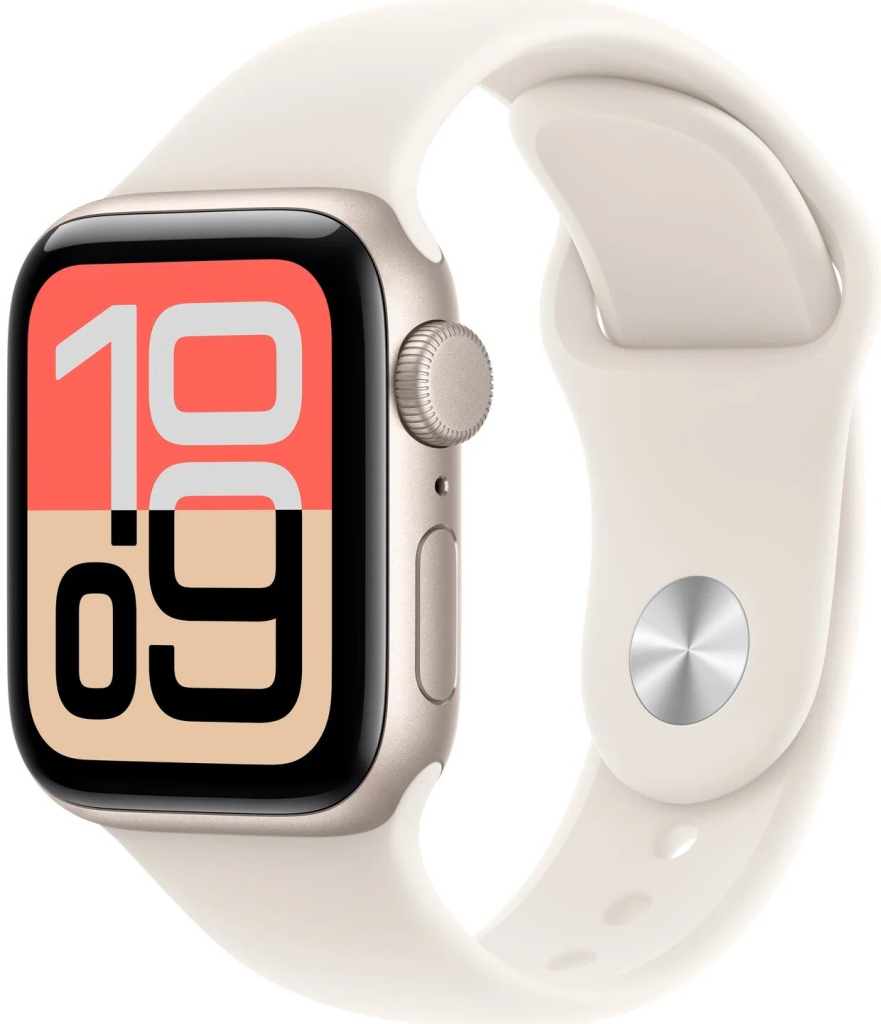Apple Watch SE 3 (2025) Cellular 40mm Starlight Aluminium Case with Starlight Sport Band M/L MEP74WF/A