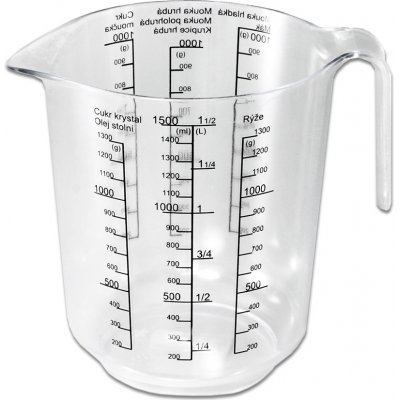 PETRAplast Plastová odměrka 1,5 l s potiskem Barva: Čirá – Zboží Dáma