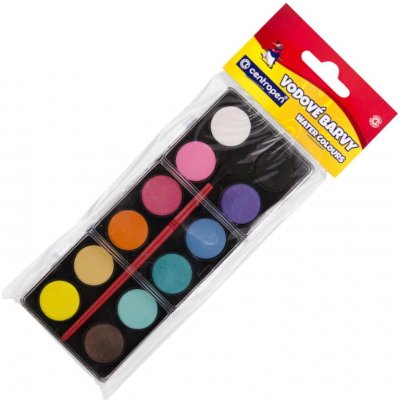 Centropen Barvy vodové 22 mm, 12 barev + štětec – Zboží Dáma