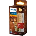 Philips LED filament žárovka E14 B35 3W 25W 250lm 2200K stmívatelná, jantarová – Zboží Živě