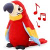 Interaktivní hračky FunPlay FP-1411 Mluvící papoušek 23 cm červený