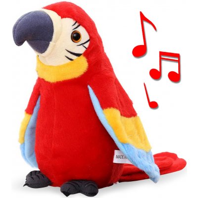 FunPlay FP-1411 Mluvící papoušek 23 cm červený – Zboží Mobilmania