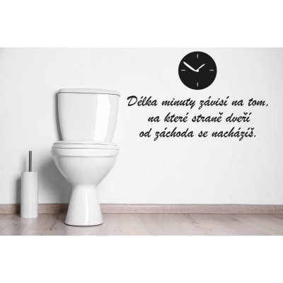 Lepy.cz Samolepka na zeď WC- Délka minuty Barevná varianta: Světle šedivá rozměry 65x43cm