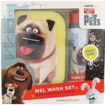 Universal The Secret Life Of Pets Mel Wash pěna do koupele 250 ml + mycí houba dárková sada