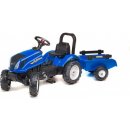 FALK Šlapací traktor New Holland T6 s vlečkou modrý FA 3080AB