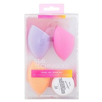 Real Techniques Sponge+ Miracle Cleanse čisticí houbička na obličej 1 ks + Miracle Skincare čisticí houbička s masážním diskem 1 ks + Original Collection precizní houbička na make-up 1 ks – Hledejceny.cz