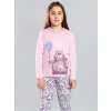 Dětské pyžamo a košilka Dívčí pyžamo Lira hroch růžové