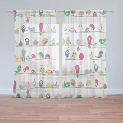 Sablio Záclony Ptáčci: 2ks 150x250cm – Hledejceny.cz
