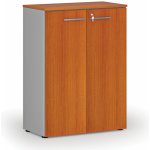 Primo Kancelářská skříň s dveřmi GRAY, 1087 x 800 x 420 mm, šedá/třešeň – Zboží Dáma