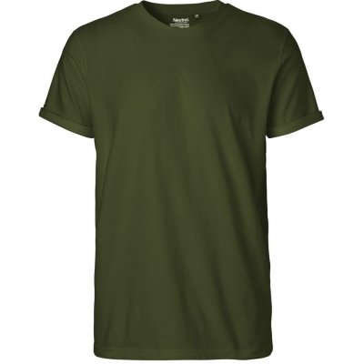 Neutral pánské tričko s ohrnutými rukávy z organické Fairtrade bavlny Military