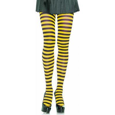 Leg Avenue Nylon Stripe Tights 7100 Black & Yellow – Zboží Mobilmania