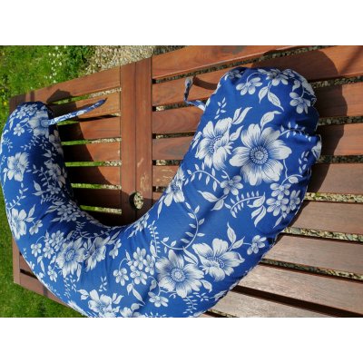 KHC Kojící těhotenský relaxační polštář Miki Obrovský Kytky na modré
