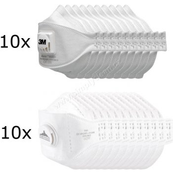 3M Aura Filtrační polomaska 9332+ NR D, FFP3 + 10x PORTWEST Eagle P391 FFP3 10x