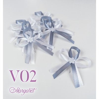 Saténové svatební vývazky V02 (Silver) – Zboží Dáma
