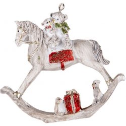 Vánoční závěsná dekorace houpací koník 9*2*8 cm