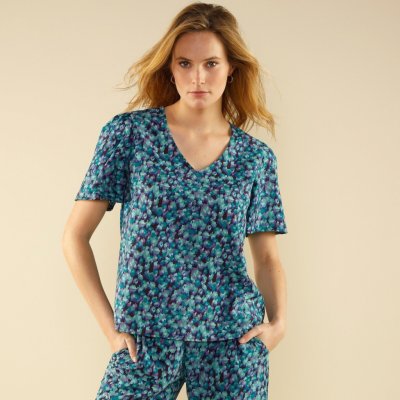 Halenka s vázačkou smaragdová/purpurová – Zboží Dáma