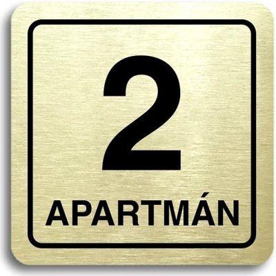 Accept Piktogram "2 apartmán" (80 × 80 mm) (zlatá tabulka - černý tisk) – Zboží Mobilmania