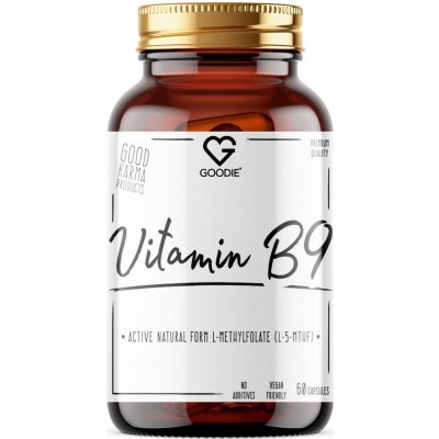 Goodie Vitamín B9 aktivní přirozená forma L-metylfolát L-5-MTHF 60 kapslí – Hledejceny.cz