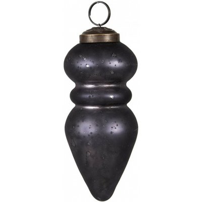 Clayre & Eef Černá skleněná vánoční ozdoba šiška s patinou - 5*11 cm - Clayre & Eef – Hledejceny.cz