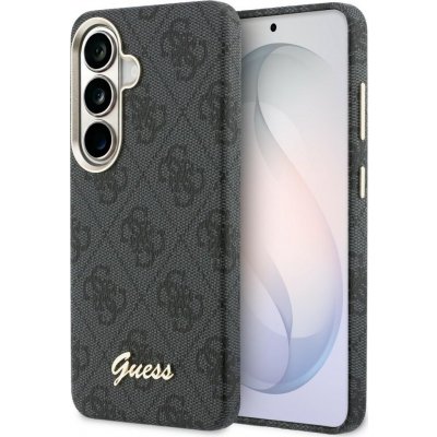 Guess PU 4G Script Metal Logo Magnetic Zadní Samsung Galaxy S26 Black – Zboží Mobilmania
