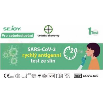 Sejoy Sars-Cov-2 Antigen Rapid Test Cassette Saliva ze slin 1 ks – Hledejceny.cz